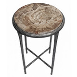 EV23144#22" Scioto Petrified Wood Accent Table