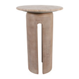 EV23375#24" Montock Wood And Travertine Accent Table