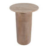 EV23375#24" Montock Wood And Travertine Accent Table