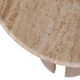 EV23375#24" Montock Wood And Travertine Accent Table