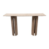 EV23376#54" Montock Wood And Travertine Console Table, Kd
