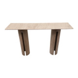 EV23376#54" Montock Wood And Travertine Console Table, Kd