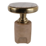EV23381#22" Cardin Wood And Marble Accent Table