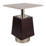 EV23387#21" Navine Wood And Marble Accent Table