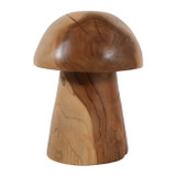 EV23432-01#11" Harvey Small Carved Wood Teak Mushroom