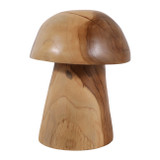 EV23432-01#11" Harvey Small Carved Wood Teak Mushroom