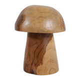 EV23432-01#11" Harvey Small Carved Wood Teak Mushroom
