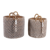 EV23435#S/2 23/24" Luna Crochet Banana Leaf Baskets