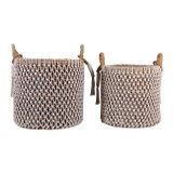 EV23435#S/2 23/24" Luna Crochet Banana Leaf Baskets