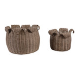 EV23438#S/2 10/12" Flora Rattan Baskets