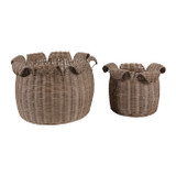 EV23438#S/2 10/12" Flora Rattan Baskets