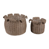 EV23438#S/2 10/12" Flora Rattan Baskets