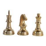 EV23487-01#S/3 10" Allistar Gold Metal Chess Statuary