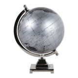 EV23490#12" Rinnar Black And Silver Metal Globe