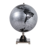 EV23490#12" Rinnar Black And Silver Metal Globe