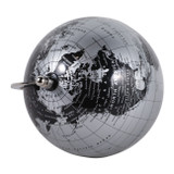 EV23490#12" Rinnar Black And Silver Metal Globe