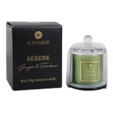 EV80586-04#5" 6oz Serene Ginger & Tambour Glass Cloche Candle