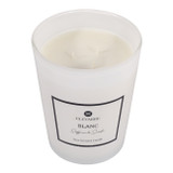 EV80587-02#7" 31oz Blanc Saffron & Suede Glass Candle Wood