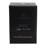 EV80589-02#10" 88oz Blanc Saffron & Suede Glass Candle Wood L