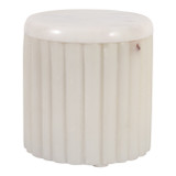 EV80591-01#4" 8oz Blanc Saffron & Suede Wht Marble Candle