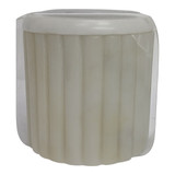 EV80591-01#4" 8oz Blanc Saffron & Suede Wht Marble Candle