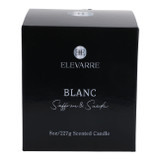 EV80591-01#4" 8oz Blanc Saffron & Suede Wht Marble Candle