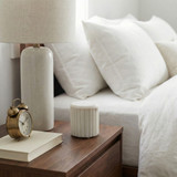 EV80591-01#4" 8oz Blanc Saffron & Suede Wht Marble Candle