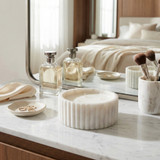 EV80591-02#4" 30oz Blanc Saffron & Suede Wt Marble Candle