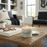 EV80592-03#4" 9oz Cashmere Vanilla & Musk Marble Stone Candle