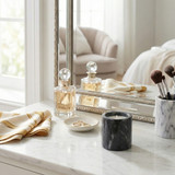 EV80592-05#4" 9oz Small Hazel Amber & Oak Marble Stone Candle