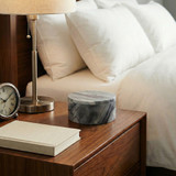 EV80592-06#4" 30oz  Large Hazel Amber & Oak Marble Stone Cand