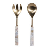 EV23515-01#S/2 11" Sebring Mother Of Pearl Salad Utensil Set 