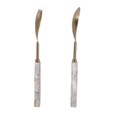 EV23515-01#S/2 11" Sebring Mother Of Pearl Salad Utensil Set 