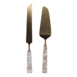 EV23515-02#S/2 13" Sebring Mother Of Pearl Cake Utensil Set I