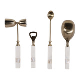 EV23517#S/4 10" Sebring Mother Of Pearl Bar Tool Set 