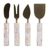 EV23518#S/4 4" Sebring Mother Of Pearl Cheese Knife Set 
