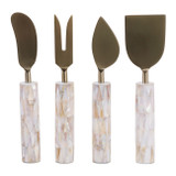 EV23518#S/4 4" Sebring Mother Of Pearl Cheese Knife Set 
