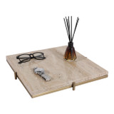 EV23524#15x15" Sheffield Travertine Tray