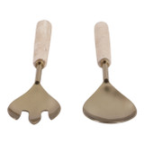 EV23525-01#S/2 11" Sheffield Travertine Salad Utensil Set 