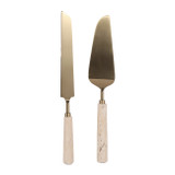EV23525-03#S/2 13" Sheffield Travertine Cake Utensil Set 