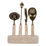 EV23527#S/4 12" Sheffield Travertine Bar Tool Set 