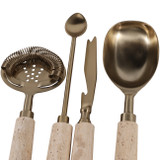 EV23527#S/4 12" Sheffield Travertine Bar Tool Set 