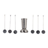 EV23528#S/6 5" Shreve Black Luster Glass Pick Set 