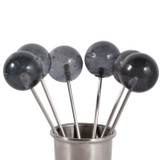 EV23528#S/6 5" Shreve Black Luster Glass Pick Set 