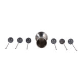 EV23528#S/6 5" Shreve Black Luster Glass Pick Set 