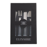 EV23529#S/4 7" Shreve Black Luster Glass Cheese Knife Set 