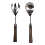 EV23530-02#S/2 11" Shreve Black Luster Glass Salad Utensil Se