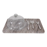 EV23531#S/5 16x10" Amherst Stone Cheeseboard And Knife Set