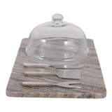 EV23531#S/5 16x10" Amherst Stone Cheeseboard And Knife Set