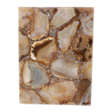 EV23532#S/2 8x6" Euclid Brown Agate And Marble Cheeseboard